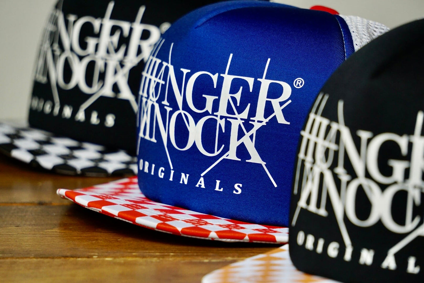 【HUNGERKNOCK】 HK LOGO Checker CAP