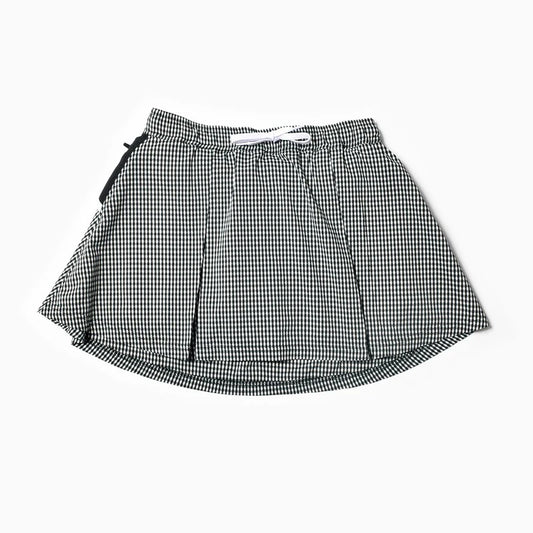 【MOUNTAIN MATHIAL ARTS】 MMA Front Pleats Run Skirt (Black Check)