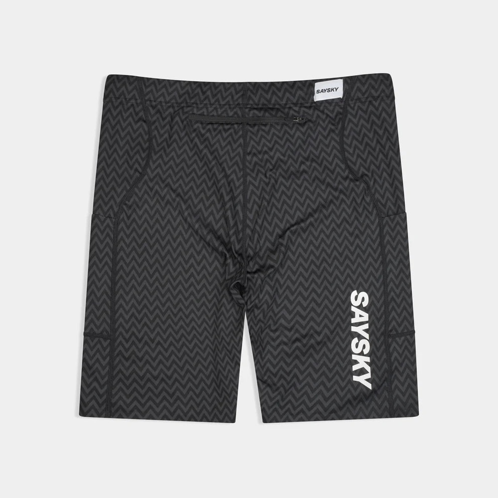 【SAYSKY】Zig Zag Combat+ Short Tights 9inch - Blackzigzag [メンズ]
