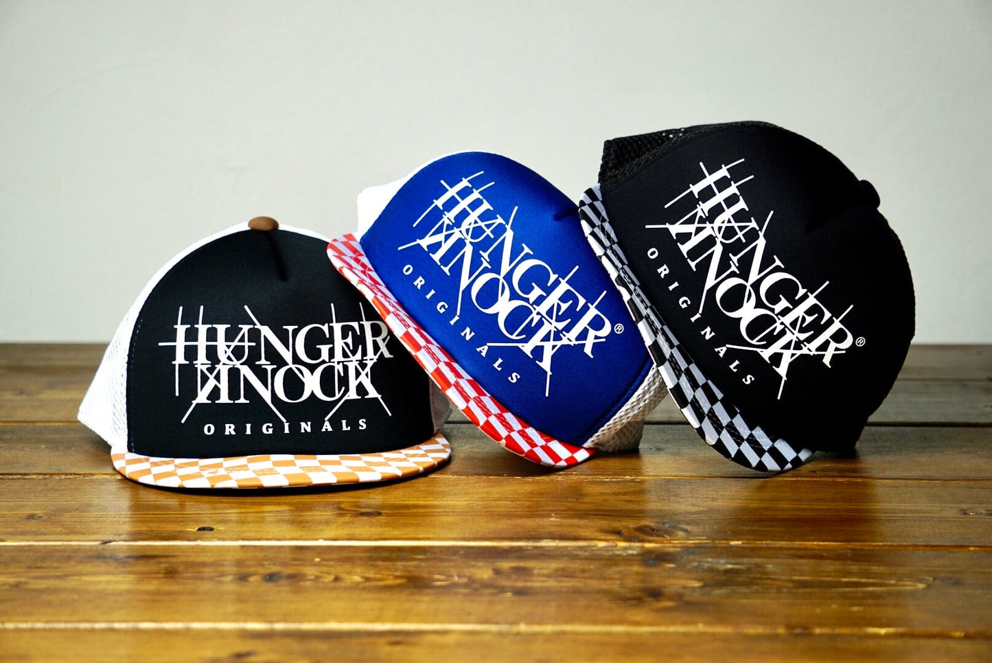 【HUNGERKNOCK】 HK LOGO Checker CAP