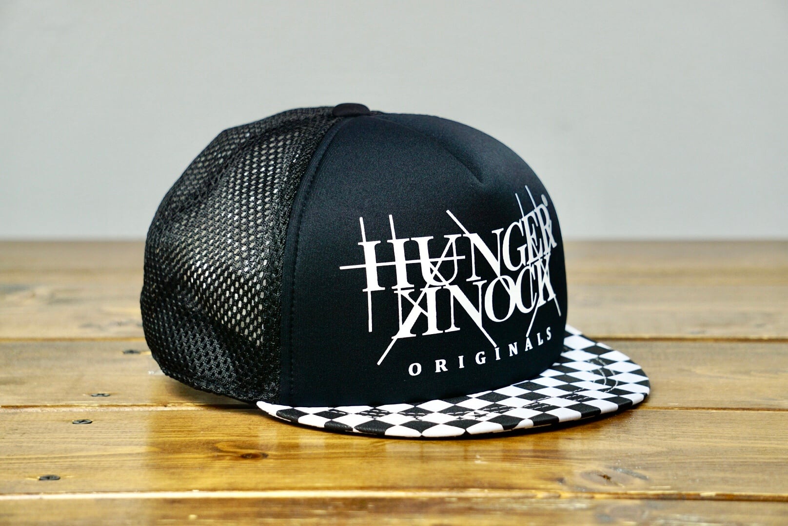 【HUNGERKNOCK】 HK LOGO Checker CAP