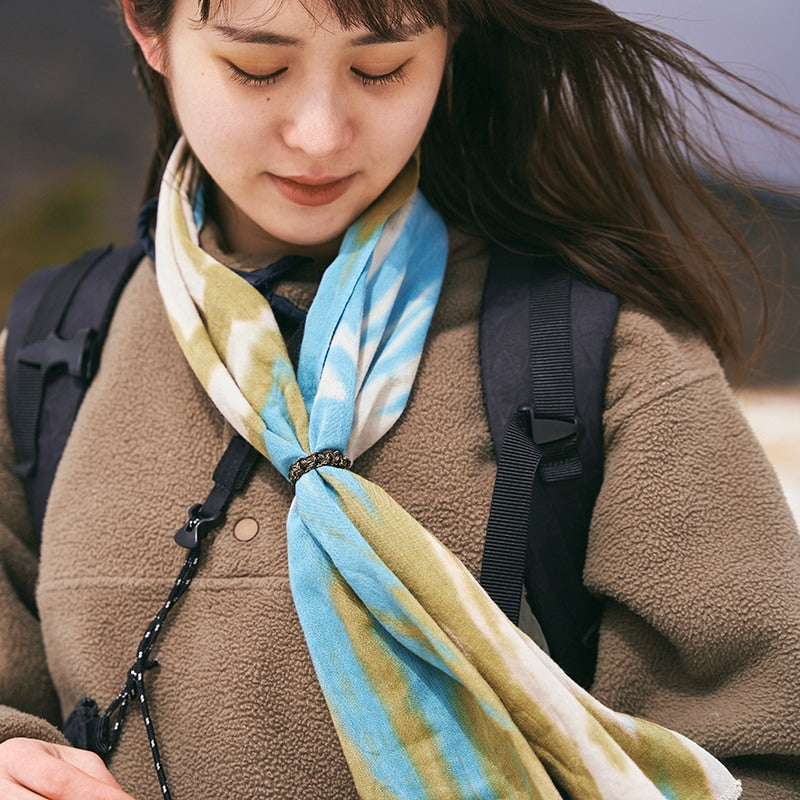 【CHAORAS】スポーツてぬぐい / タイダイ カーキ×ライトブルー